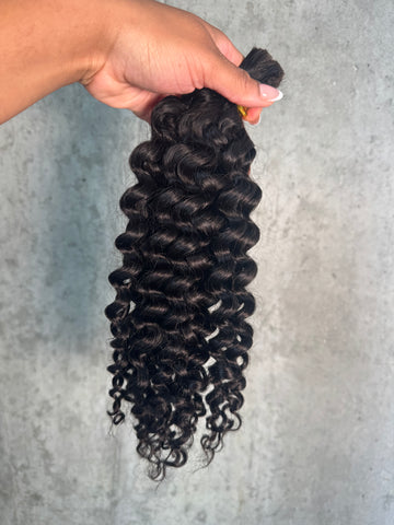 Natural Black Spanish Curly Bulk Human Hair