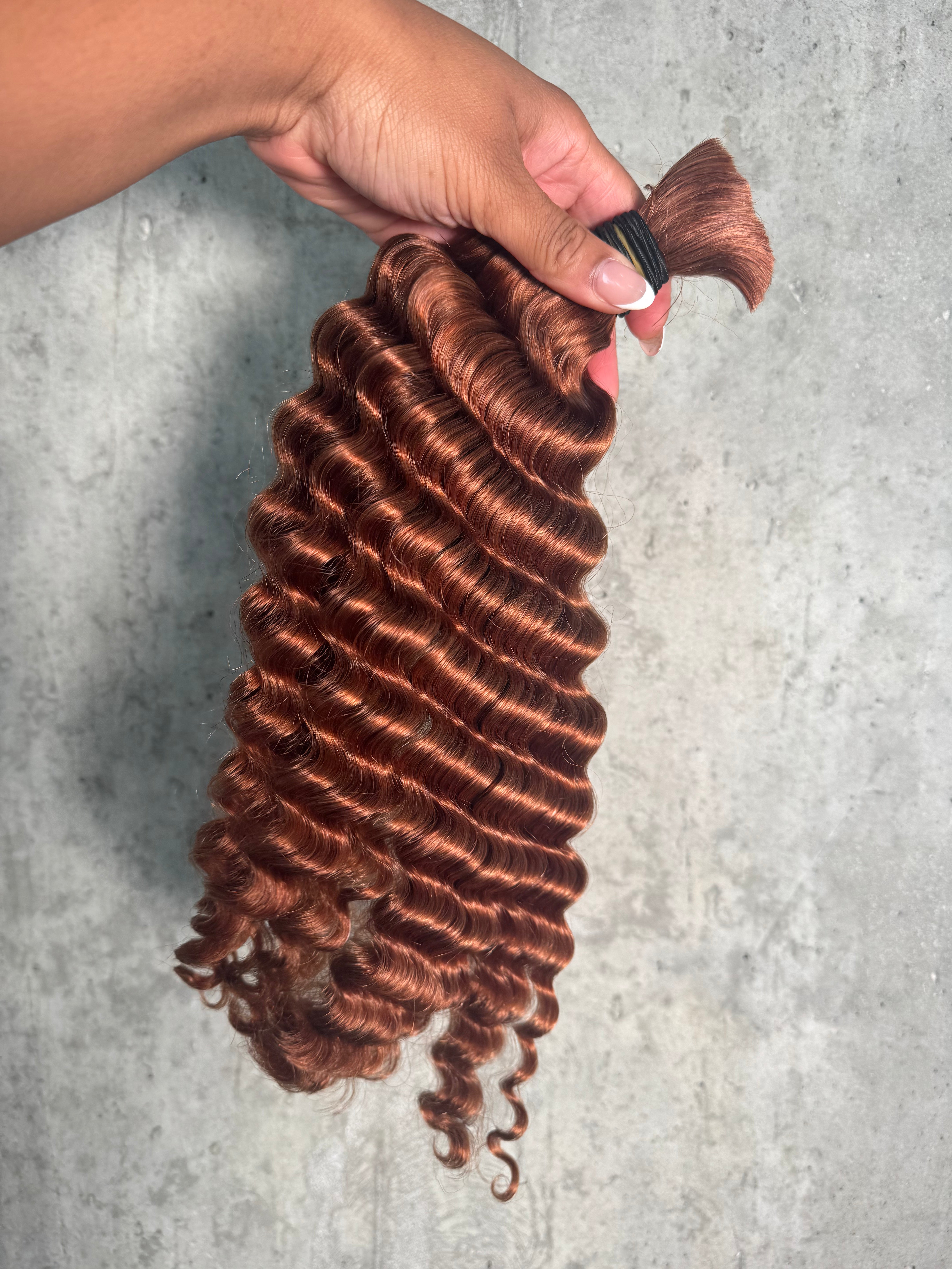 Auburn Brown #33 Bulk Hair Deep Wave