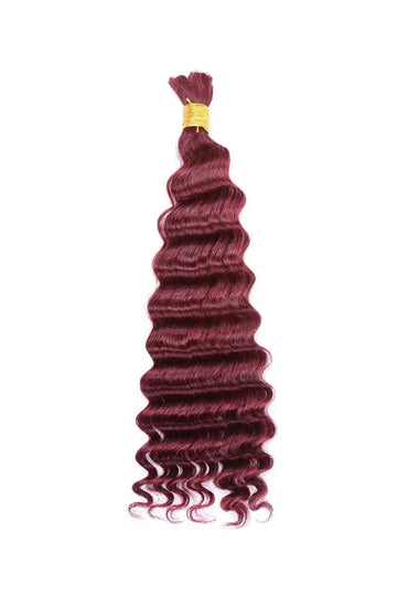 Burgundy Bulk Human Hair Deep Wave