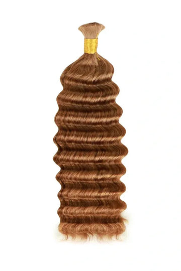 Light Auburn #30a Bulk Hair Deep Wave