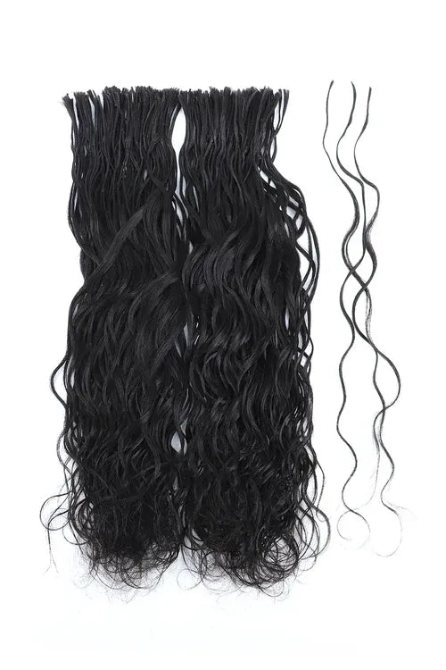 Pre-Divided Natural Black Loose Wave Bulk Human Hair
