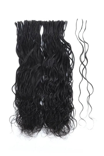 Pre-Divided Natural Black Loose Wave Bulk Human Hair