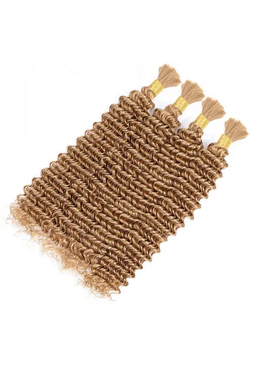 Honey Blonde #27 Deep Wave Bulk Hair