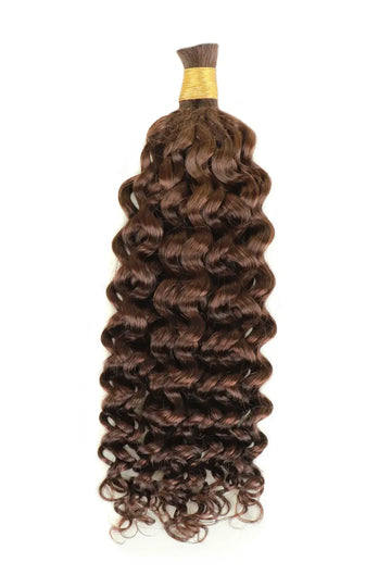 Chocolate Brown #4 Water Wave Bulk Human Hair