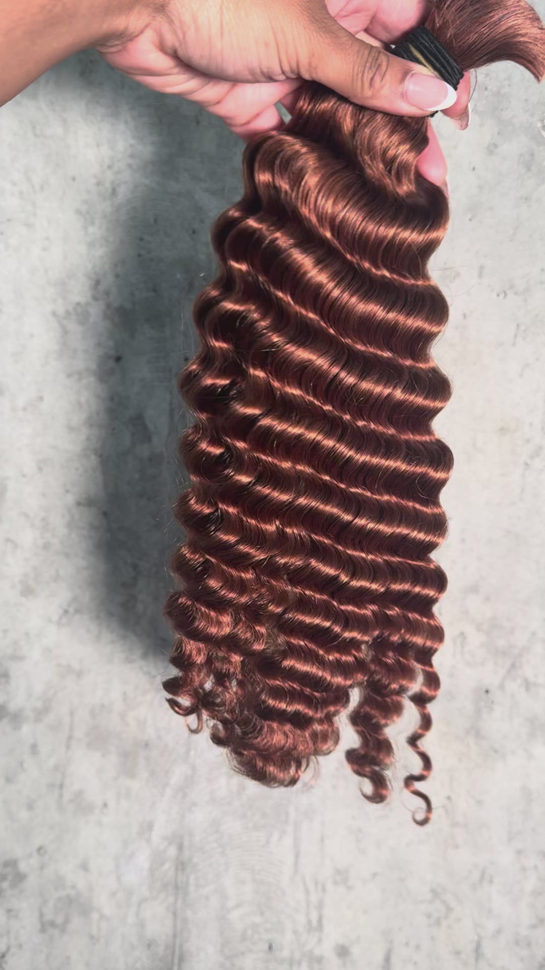 Auburn Brown #33 Bulk Hair Deep Wave