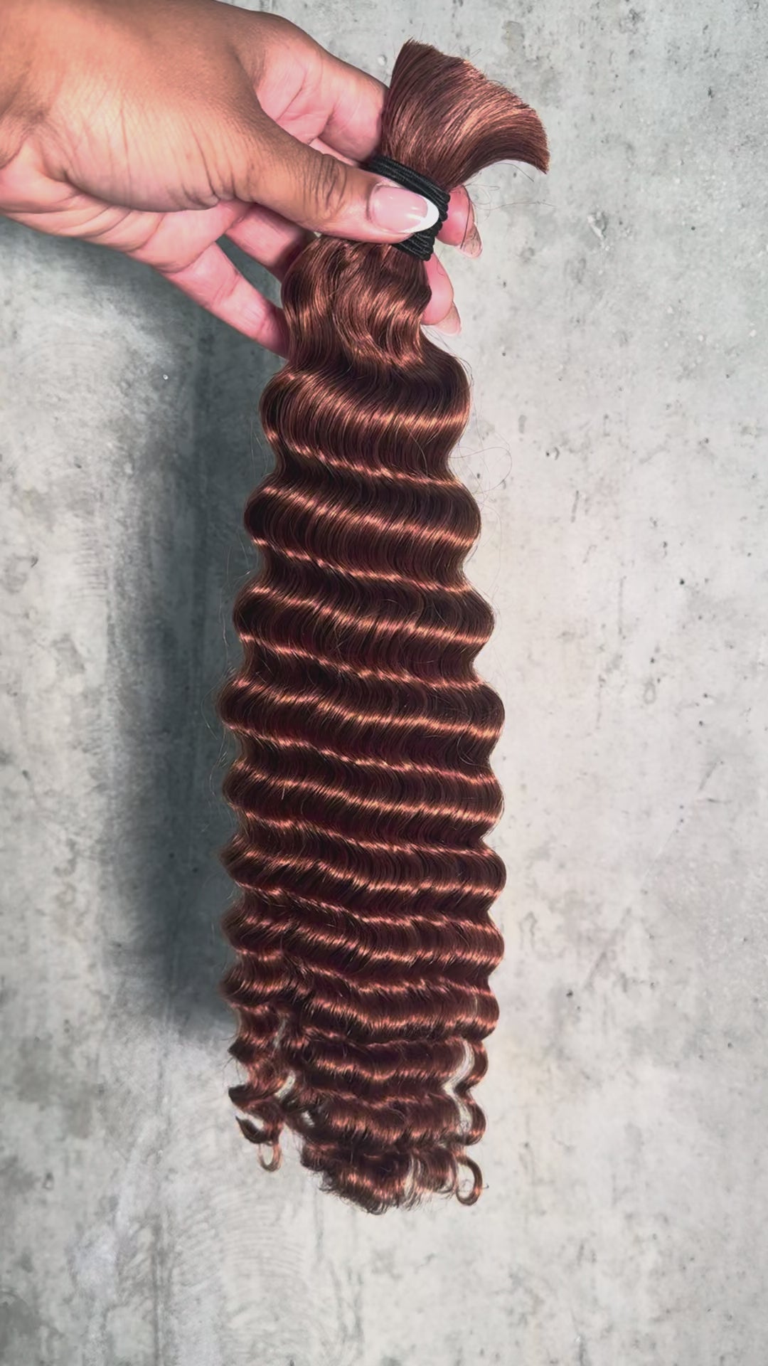 Auburn Brown #33 Bulk Hair Deep Wave